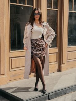 Плащ, тренч женский комбинированный Мика (7)