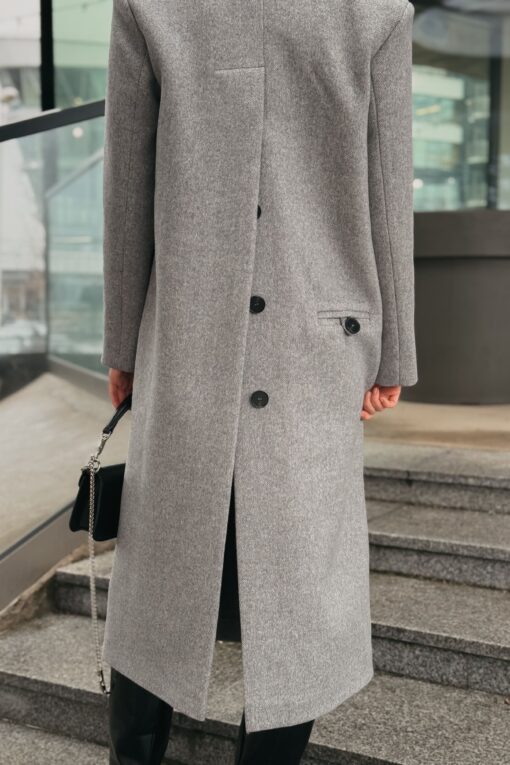 Пальто женское демисезонное Злата серое (3)