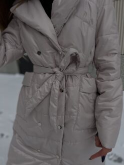Пальто Тамара белое с накладным карманом (1)