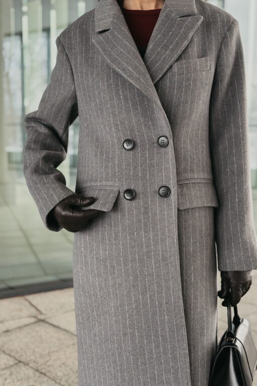 Пальто женское демисезонное Ася серое (1)