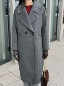 Пальто женское демисезонное Диана темно-серое (1)