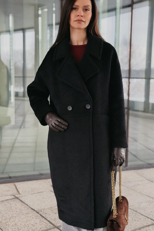 Пальто женское демисезонное Диана черное Пальто женское демисезонное Диана черное