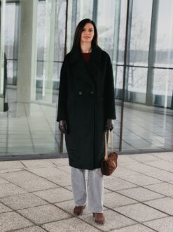 Пальто женское демисезонное Диана черное (1)