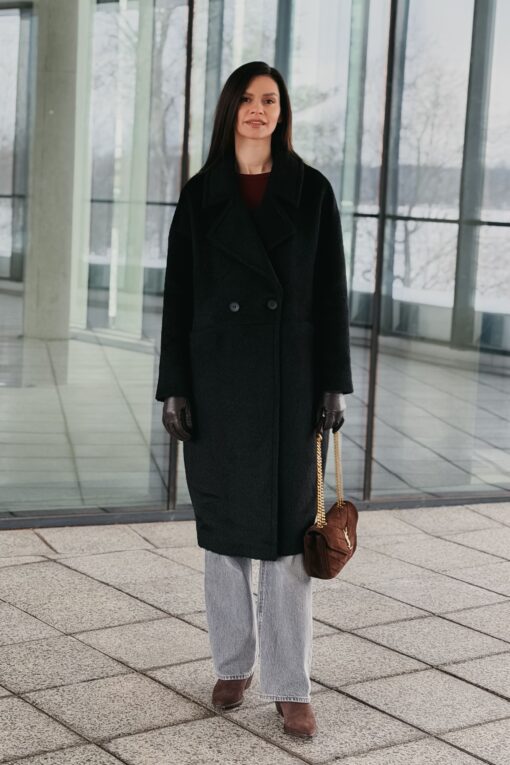 Пальто женское демисезонное Диана черное (1)