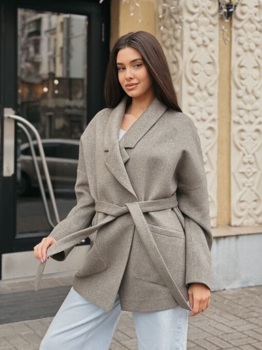 Пальто женское демисезонное Марина серое