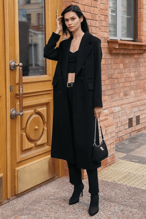 Пальто женское демисезонное Рейчел черное (5)