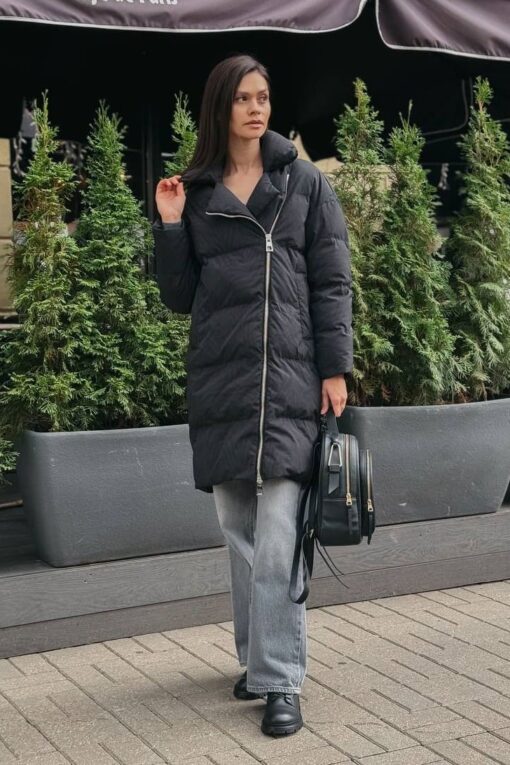 Пальто женское зимнее Луиза черное