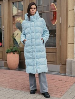 Пальто женское зимнее Алена голубое Пальто женское зимнее Алена голубое
