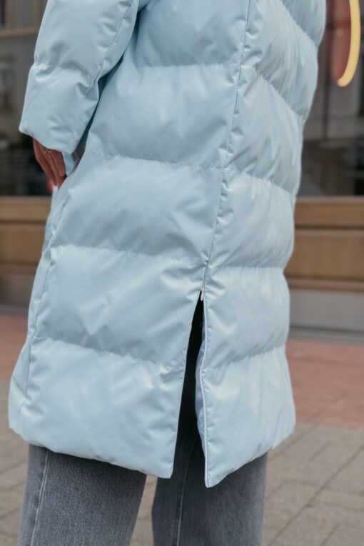 Пальто женское зимнее Алена голубое (1)