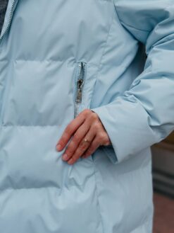 Пальто женское зимнее Алена голубое (2) Пальто женское зимнее Алена голубое (2)