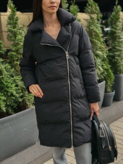 Пальто женское зимнее Луиза черное (1) Пальто женское зимнее Луиза черное (1)