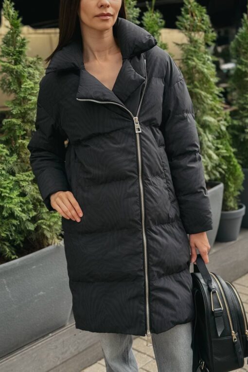 Пальто женское зимнее Луиза черное (1)