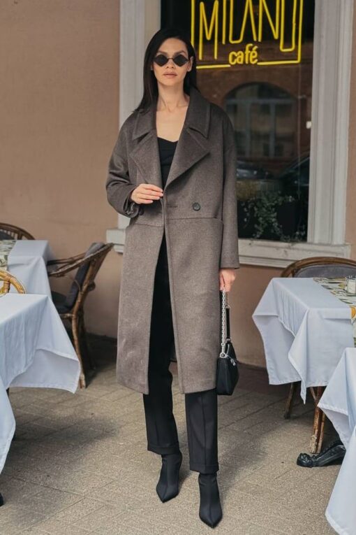 Пальто женское демисезонное Диана серое Пальто женское демисезонное Диана серое