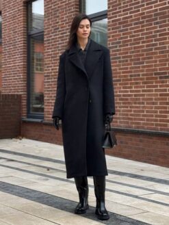 Пальто женское демисезонное Злата черное Пальто женское демисезонное Злата черное