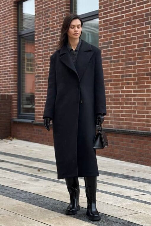 Пальто женское демисезонное Злата черное Пальто женское демисезонное Злата черное